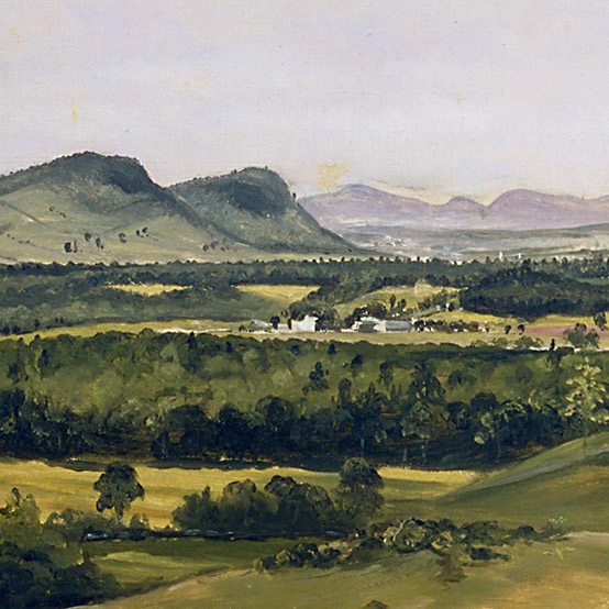 detail of landscape painting by George Fuller