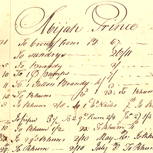 detail of account book manuscript